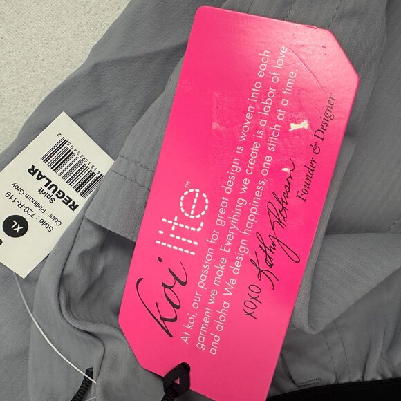 Koi Lite Spirit Platinum Grey Slim Fit Mechanical Stretch Scrub Pants Size XL - Picture 8 of 8